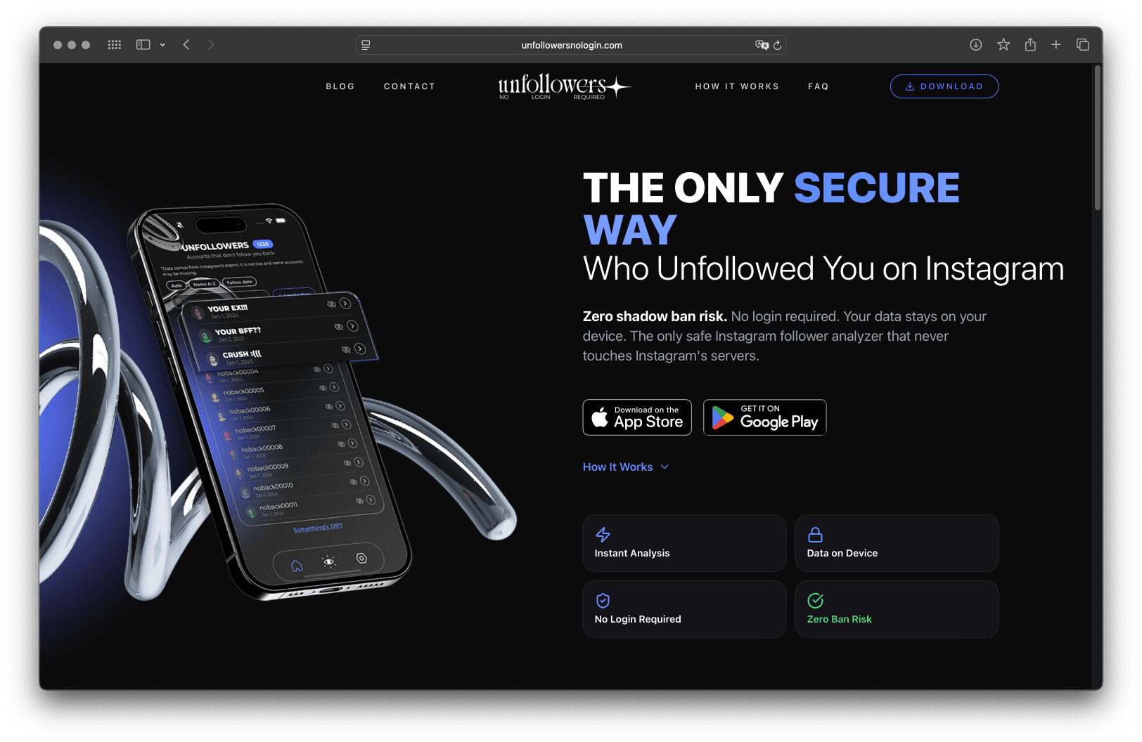The Unfollowers website